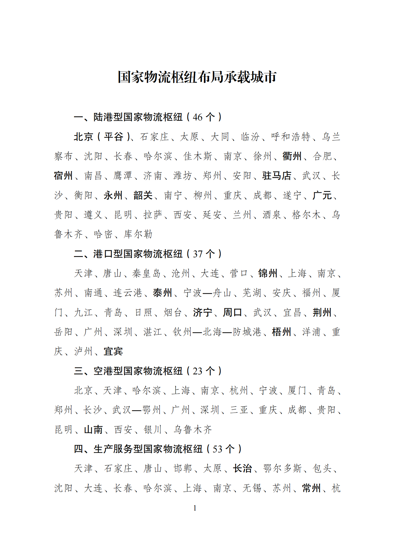 国家发展改革委优化调整国家物流枢纽规划布局