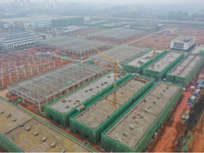 玉湖冷链(眉山)交易中心主体结构封顶